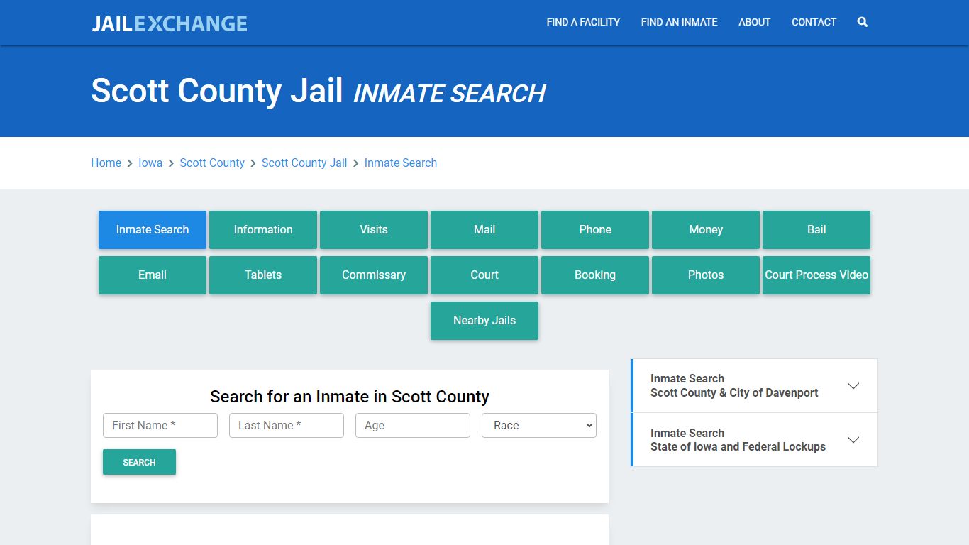 Scott County Jail, IA Inmate Search: Roster & Mugshots